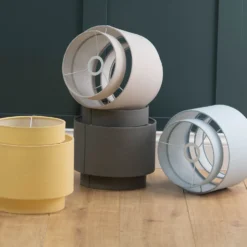 Finn Tier Drum Sky Blue Linen Shade - 25cm -Home Lighting 13222480 1924944148515123