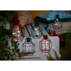 House Beautiful Firefly Solar Powered Caged Lantern -Home Lighting 13280804 9644948223840454