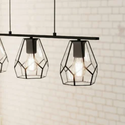 EGLO Mardyke Glass Steel 3L Pendant Light -Home Lighting 13438800 1574910930330265