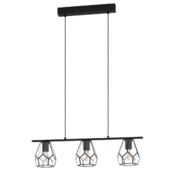 EGLO Mardyke Glass Steel 3L Pendant Light -Home Lighting 13438800 6874910930248152