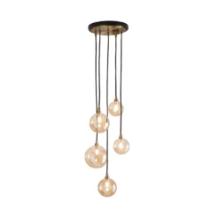 Shoreditch Five Light Cluster Light - Champagne & Brass -Home Lighting 13453783 6004915324020540