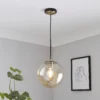 Shoreditch Glass Pendant Light - Champagne & Brass -Home Lighting 13453791 1904915324445073