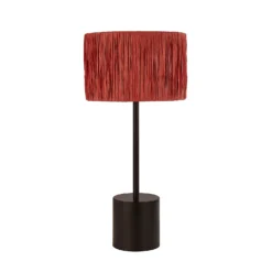 Raffia Table Lamp - Pink & Black -Home Lighting 13525822 1674956834921027