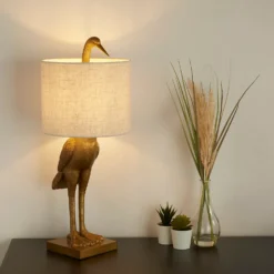 Crane Table Lamp - Gold & Oatmeal -Home Lighting 13528282 2104956834390072