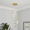 Lenox LED 5 Ring Cluster Pendant Ceiling Light - Brass -Home Lighting 13529591 1614945397105952