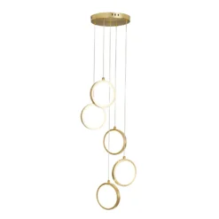 Lenox LED 5 Ring Cluster Pendant Ceiling Light - Brass -Home Lighting 13529591 1934945397144028