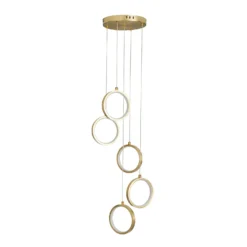 Lenox LED 5 Ring Cluster Pendant Ceiling Light - Brass -Home Lighting 13529591 6584945397172231