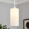 Katya Ribbed Glass Easy Fit Shade - White -Home Lighting 13529605 1274945395451335