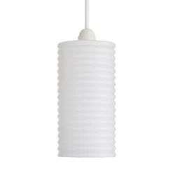 Katya Ribbed Glass Easy Fit Shade - White -Home Lighting 13529605 1744945395622602
