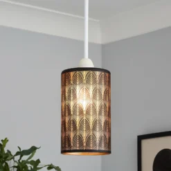 Shea Glass Easy Fit Shade - Black -Home Lighting 13529621 1674945395505614