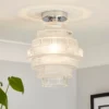 Monet Tiered Glass Flush Ceiling Light -Home Lighting 13529628 1834945395733446