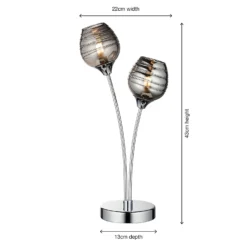 Marple Table Lamp - Chrome & Smoke -Home Lighting 13645373 1414956789362280