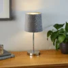 Paris Velvet Table Lamp - Grey 1 Paris Velvet Table Lamp - Grey -Home Lighting 13751359 1444969498967313