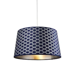 Mia Velvet 43cm Patterned Lamp Shade - Navy 6 Mia Velvet 43cm Patterned Lamp Shade - Navy -Home Lighting 13751366 1844969499057196