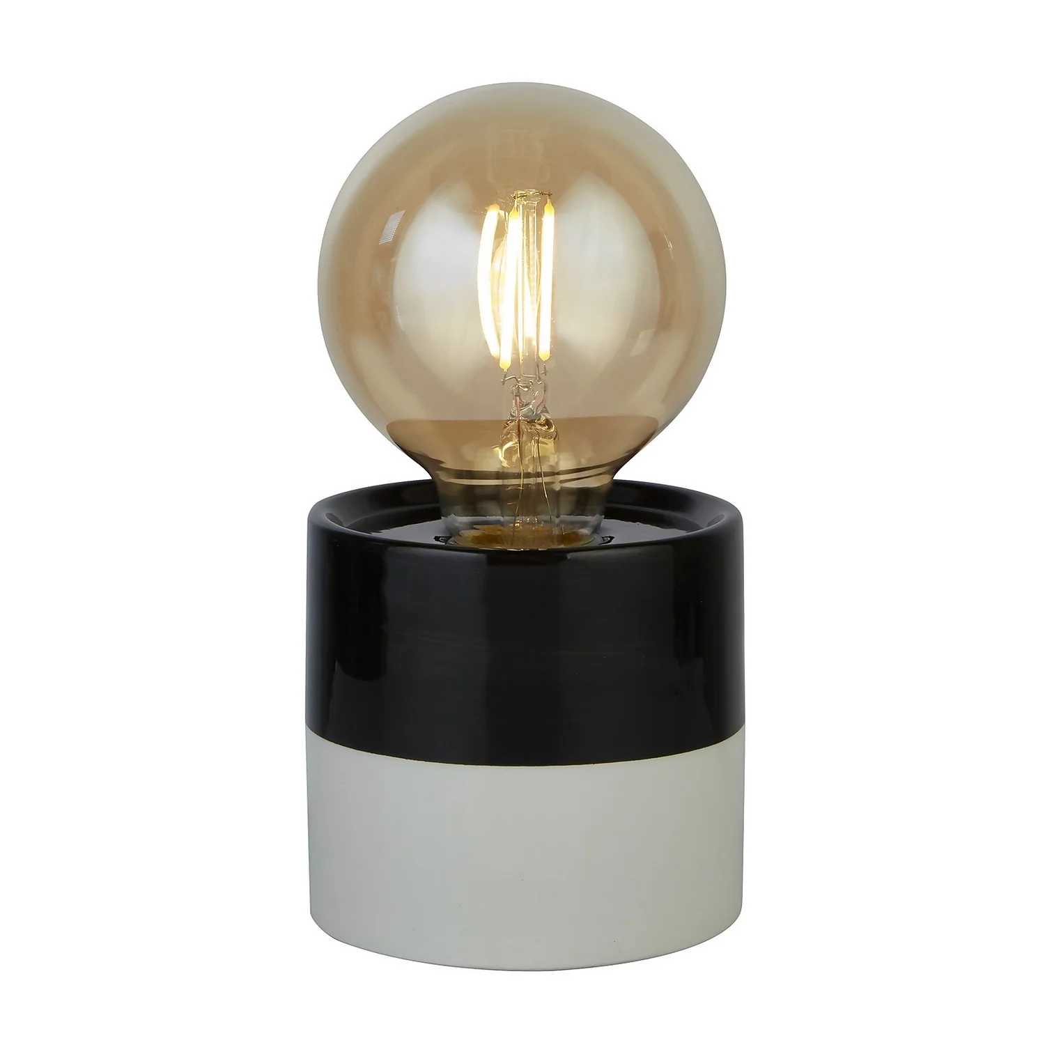 Elle Battery Powered Table Lamp - Black & White 4 Elle Battery Powered Table Lamp - Black & White - Image 2