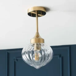 Addington Semi Flush Light - Brass -Home Lighting 13794259 1634957104038721