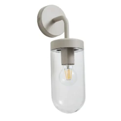 Kew Curved Arm E27 Outdoor Wall Light - Dove Grey -Home Lighting 13924364 1104980109341906