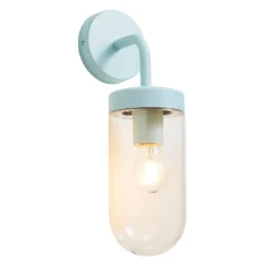 Kew Curved Arm E27 Outdoor Wall Light - Pale Blue -Home Lighting 13924368 4464980107926455