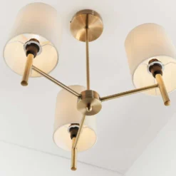 Kari 3 Light Semi Flush Ceiling Light - Brass -Home Lighting 13938479 3544981960465812