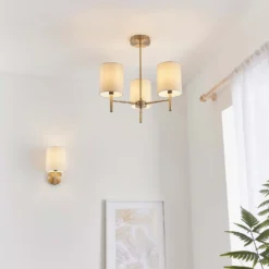 Kari 3 Light Semi Flush Ceiling Light - Brass -Home Lighting 13938479 7794981960412832