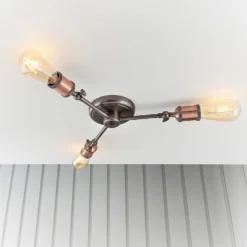 Henrik 3 Light Semi Flush Ceiling Light - Pewter 12 Henrik 3 Light Semi Flush Ceiling Light - Pewter -Home Lighting 13938488 1764981960927260