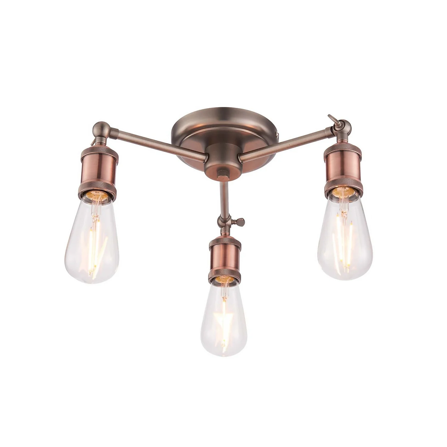 Henrik 3 Light Semi Flush Ceiling Light - Pewter 4 Henrik 3 Light Semi Flush Ceiling Light - Pewter - Image 2