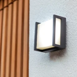 Lutec Qubo LED Square Outdoor Wall Light - Anthracite -Home Lighting 13950210 1354993052295615