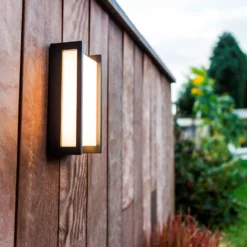 Lutec Qubo LED Rectangle Outdoor Wall Light - Anthracite -Home Lighting 13950212 1964993052280360