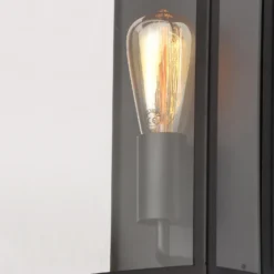 Minerva Outdoor Box Lantern Wall Light - Black -Home Lighting 13956092 1724995190332837