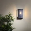 Minerva Outdoor Box Lantern Wall Light - Black -Home Lighting 13956092 2904995190212096