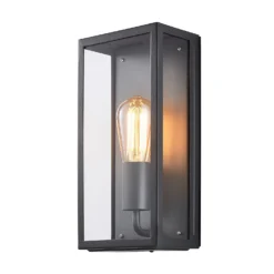 Minerva Outdoor Box Lantern Wall Light - Black -Home Lighting 13956092 4674995190253334