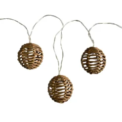 Homebase Edit 10 Brown Rattan Solar String Lights -Home Lighting 13965919 1965002424286960