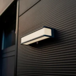 Lutec Doblo Solar Powered LED Wall Light - Anthracite -Home Lighting 13971737 2094993071497577