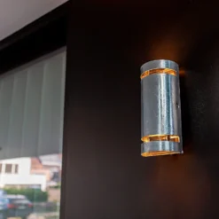 Lutec Ran 2x GU10 Outdoor Wall Light - Galvanised Steel -Home Lighting 13971738 1744993071487236