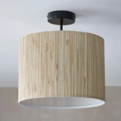 Caen Semi Flush Ceiling Light - Natural -Home Lighting 14301796 1175038438947531
