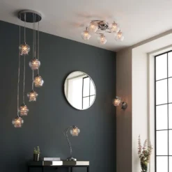 Clashmore Cluster Pendant Ceiling Light - Chrome Effect 17 Clashmore Cluster Pendant Ceiling Light - Chrome Effect -Home Lighting 14301803 1375038438183734