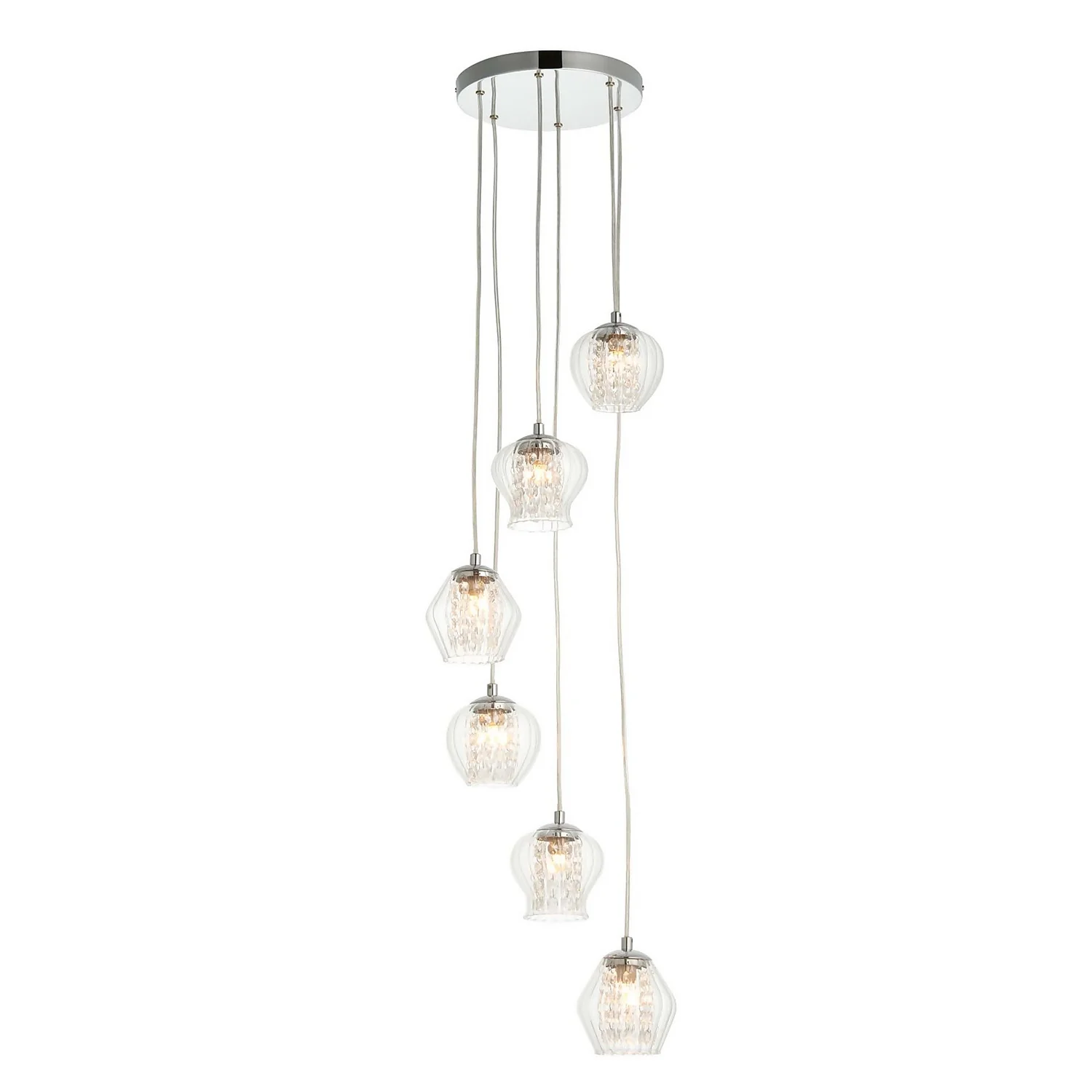 Clashmore Cluster Pendant Ceiling Light - Chrome Effect 4 Clashmore Cluster Pendant Ceiling Light - Chrome Effect - Image 2