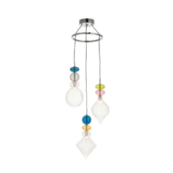Elgin Cluster Pendant Ceiling Light - Multicoloured & Chrome -Home Lighting 14301808 1945038439435937