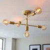 Logie Semi Flush Ceiling Light - Brass Effect -Home Lighting 14301818 1365038438763121