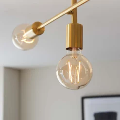 Logie Semi Flush Ceiling Light - Brass Effect -Home Lighting 14301818 6885038439112603