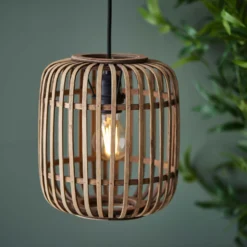 Saval Pendant Ceiling Light - Natural Bamboo 14 Saval Pendant Ceiling Light - Natural Bamboo -Home Lighting 14301825 8025038438089864