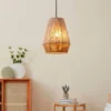Eglo Alderney Pendant Ceiling Light - Black & Natural -Home Lighting 14302952 3915038223131026