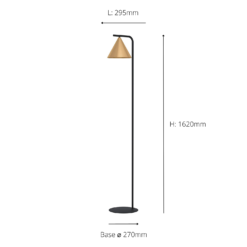 Eglo Narices Floor Lamp - Black & Brushed Brass -Home Lighting 14302958 1085038223666880