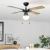 Eglo Fortaleza Ceiling Fan With Light - Matt Black & Wood -Home Lighting 14742119 2075052700121868